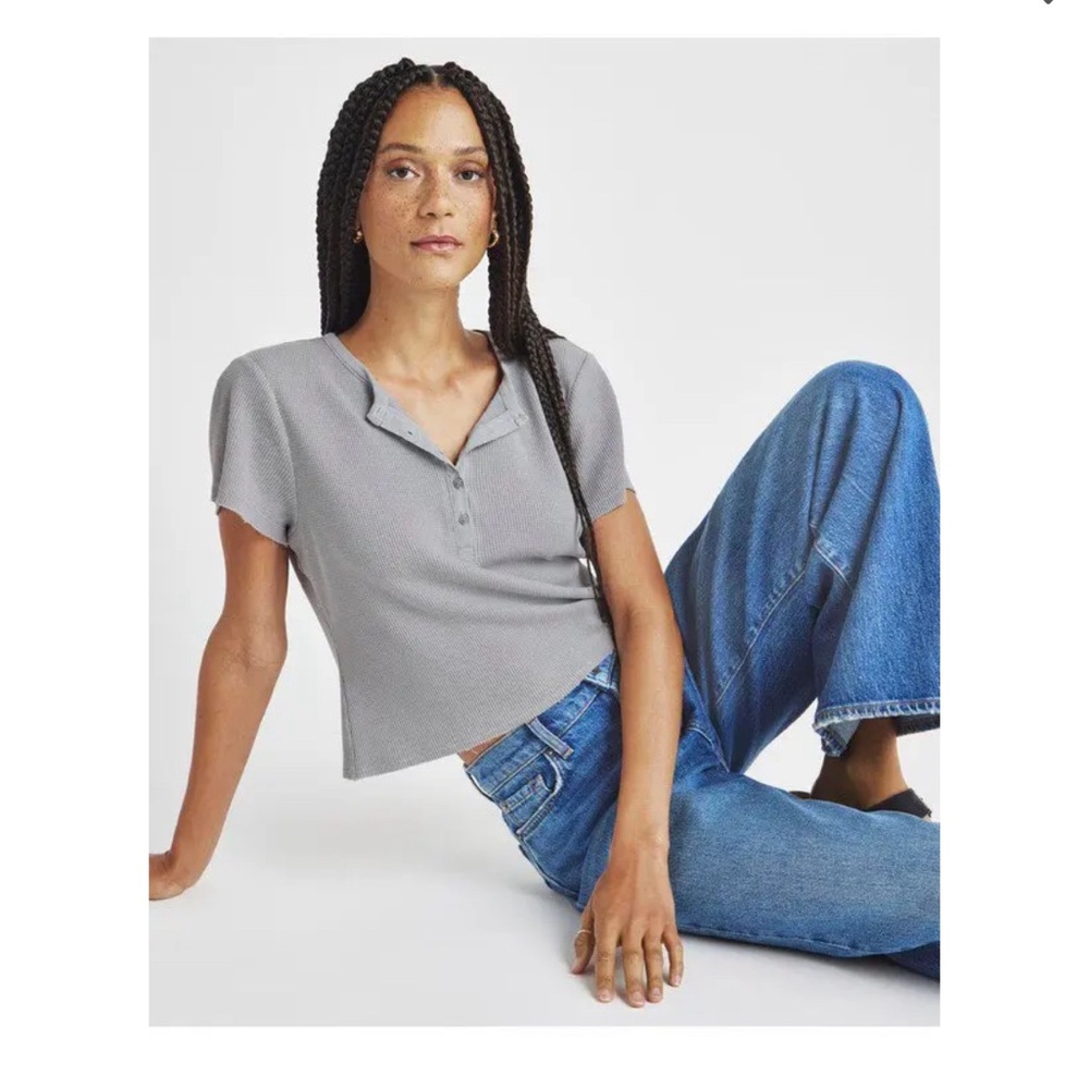 Splendid Bethany Henley tee - grey